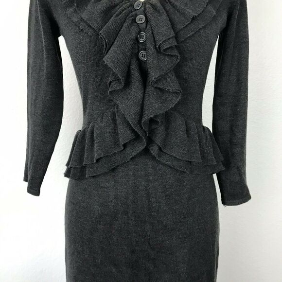 Calvin Klein Stretch Ruffled Button Front Sheath Dress - Picture 4 of 8